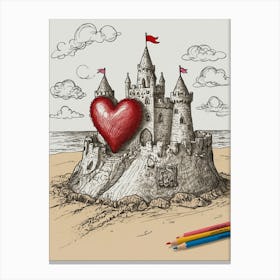 Valentine'S Day Coloring Book Canvas Print