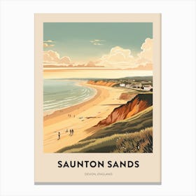 Devon Vintage Travel Poster Saunton Sands 2 Canvas Print