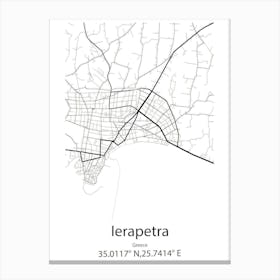 Ierapetra,Greece Minimalist Map Canvas Print