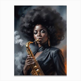 Music Blues Trumpet Saxophone 1 Canvas Print