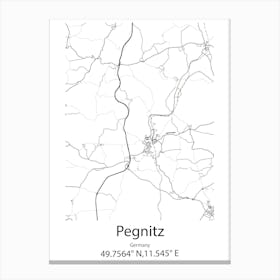 Pegnitz,Germany Minimalist Map Canvas Print