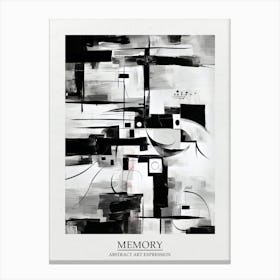 Memory Abstract Black And White 6 Poster Canvas Print
