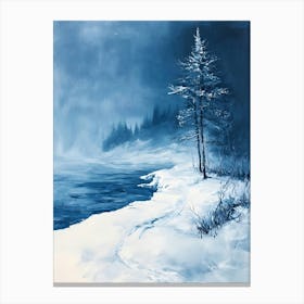 Minimal Winter Scene 1 Canvas Print