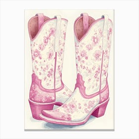 Pink Cowboy Boots 10 Canvas Print