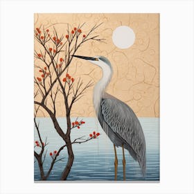 Bird Illustration Great Blue Heron 6 Canvas Print