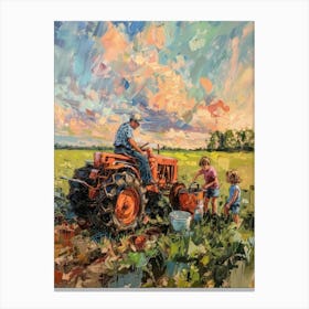 Tractor In The Field Canvas Print