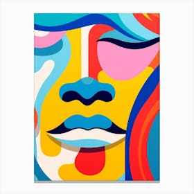 Block Colour Face Illustration 1 Canvas Print