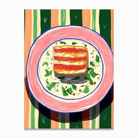A Plate Of Cucumbers, Top View Food Illustration 2 Canvas Print