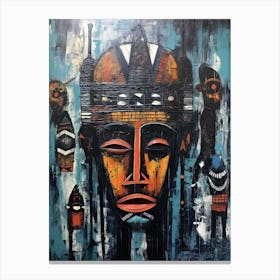 Intricate Mosaics: Exploring African Tribal Masks Canvas Print