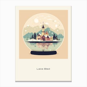 Lake Bled Slovenia Snowglobe Poster Canvas Print