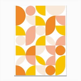Mid Century Modern Abstract 26 Peach, Orange, Yellow Canvas Print