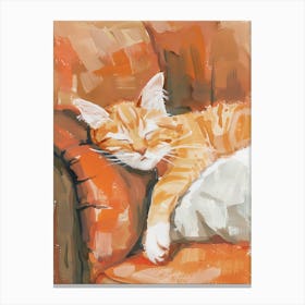 Cat Sleeping On The Couch 6 Canvas Print