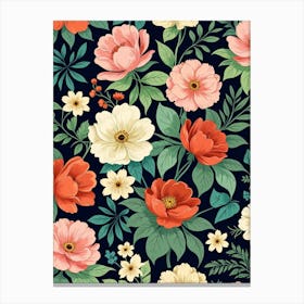 Floral Seamless Pattern Canvas Print