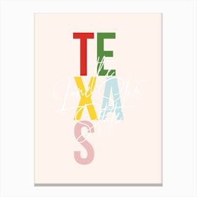 Texas The Lone Star State Color Canvas Print
