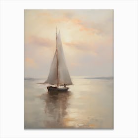 Sailboat Sunset Painting Canvas Print