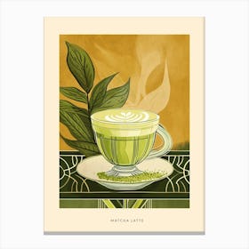 Matcha Latte Art Deco Poster Canvas Print
