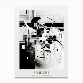 Symbiosis Abstract Black And White 2 Poster Canvas Print