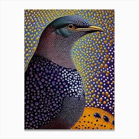 Cuckoo Pointillism Bird Canvas Print
