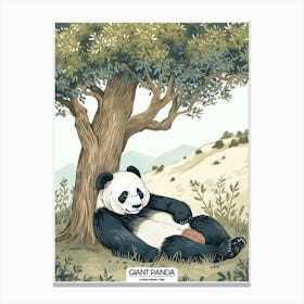 Giant Panda Laying Under A Tree Poster 109 Canvas Print