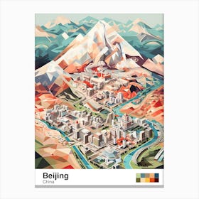 Beijing, China, Geometric Illustration 1 Poster Canvas Print