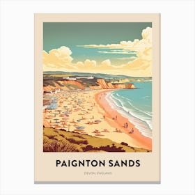 Devon Vintage Travel Poster Paignton Sands Canvas Print
