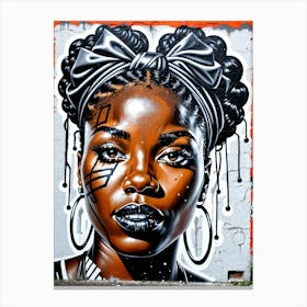 Graffiti Mural Of Beautiful Black Woman 331 Canvas Print