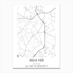 Mint Hill,United States Minimalist Map Leinwandbild