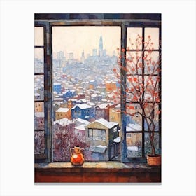 Winter Cityscape Seoul South Korea 1 Canvas Print