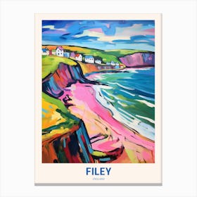 Filey England 5 Uk Travel Poster Canvas Print
