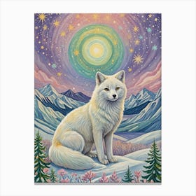 Whimsical Arctic Fox Canvas Print