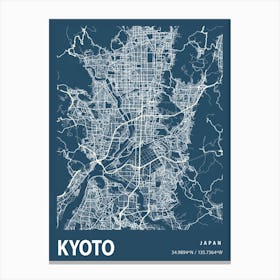 Kyoto Blueprint City Map 1 Canvas Print