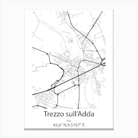 Trezzo Sull Adda,Italy Minimalist Map Leinwandbilder