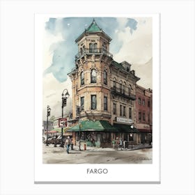 Fargo Watercolor 4travel Poster Canvas Print