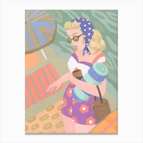 1950s Day at the Beach Canvas Print