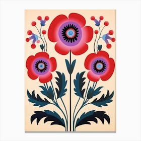 Flower Motif Painting Anemone 2 Canvas Print