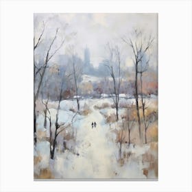 Winter City Park Painting Golden Gate Park Kiev Canvas Print