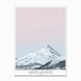 Mount Lafayette Usa Color Line Drawing 7 Poster Canvas Print