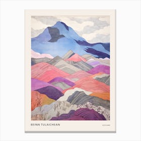 Beinn Tulaichean Scotland 1 Colourful Mountain Illustration Poster Canvas Print