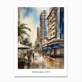 Panama City Watercolor 2travel Poster Canvas Print
