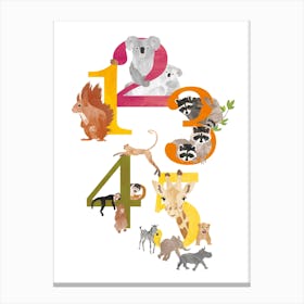 Animal Numbers Canvas Print
