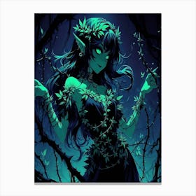 Elf Girl In The Forest Canvas Print