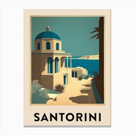 Santorini 4 Vintage Travel Poster Canvas Print