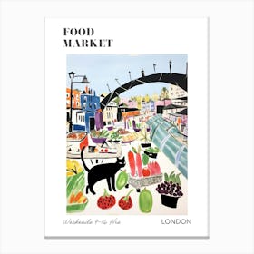 The Food Market In London 5 Illustration Poster Canvas Print