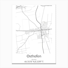 Osthofen,Germany Minimalist Map Canvas Print