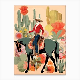 Collage Of Cowgirl Cactus 7 Canvas Print