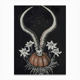 Dark Gothic Horned Pumpkin Canvas Print