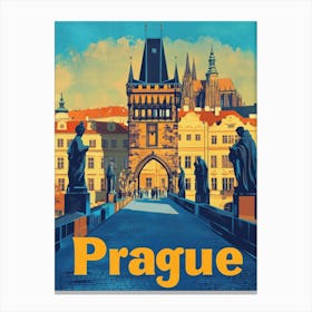 Aihrgdesign A Vintage Travel Poster Of Prague 4 Canvas Print