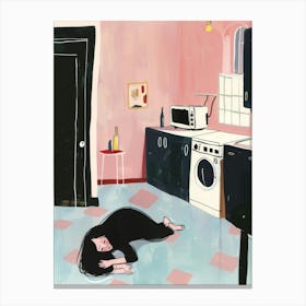 Woman In A Kitchen Canvas Print