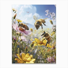 Halictidae Bee Realism Illustration 16 Canvas Print