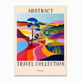 Abstract Travel Collection Poster Botswana 5 Canvas Print